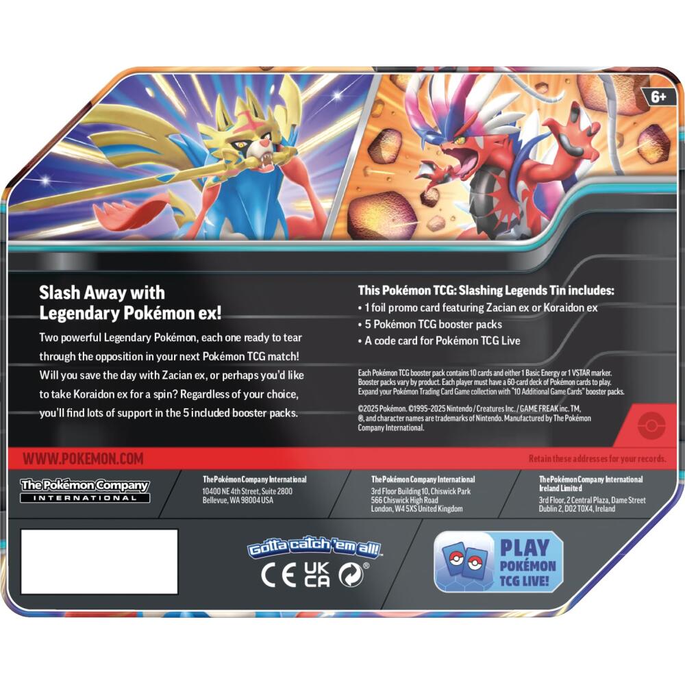 Pokémon TCG: Slashing Legends Tin (Ingles)