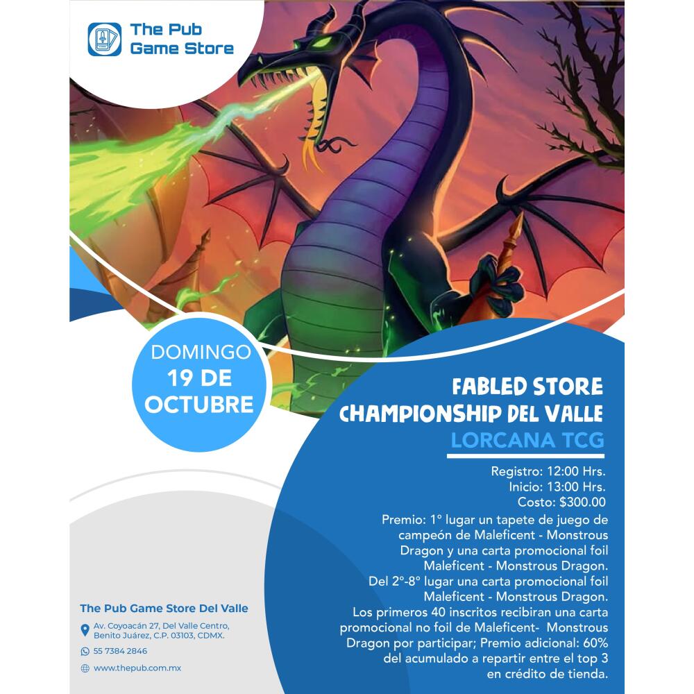 Fabled Store Championship Del Valle – Lorcana TCG malefica