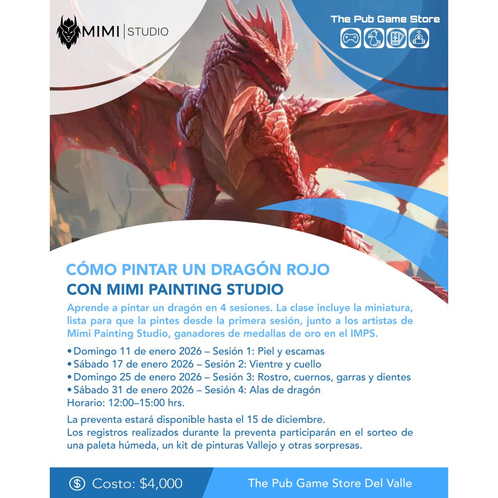 Clase de Pintura con Mimi Painting Studio - Como pintar un dragón rojo
