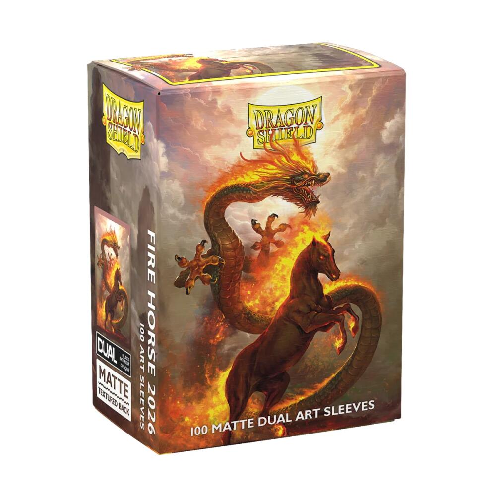 Dragon Shield Sleeves: Standard DUAL-Matte 'Fire Horse 2026' Art, Limited Edition (100 ct.)
